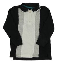 Černo-bílo-šedé polo triko George