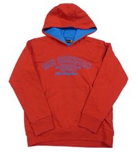 Červená mikina s nápisem a kapucí Ben Sherman