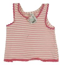 Nové - Bílo-růžový vzorovaný top s třásněmi LC Waikiki