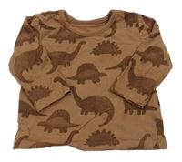 Hnědé triko s dinosaury George
