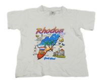 Bílé tričko s ostrovem