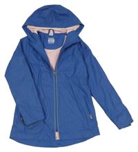 Modrá nepromokavá jarní parka s kapucí Pocopiano