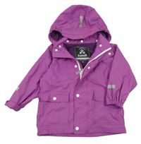 Fialová nepromokavá jarní bunda s kapucí