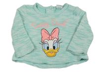 Tyrkysovo-bílá melírovaná mikina s Daisy Primark