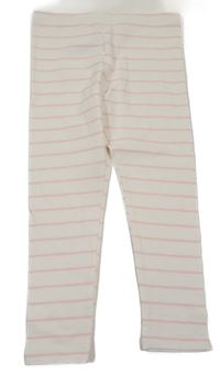 Bílo-růžové pruhované legíny Primark