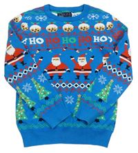 Tyrkysový svetr s Vánočními obrázky Next