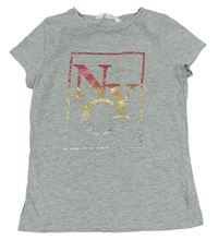 Šedé melírované tričko s písmeny H&M