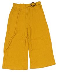 Okrové žebrované culottes kalhoty Primark