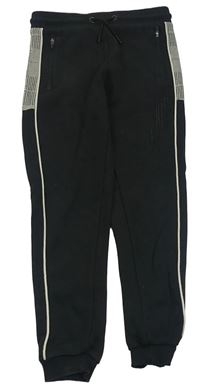 Černé tepláky s béžovým pruhem Matalan