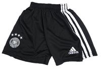 Černé sportovní kraťasy s pruhy a logem Adidas