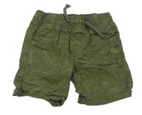 Khaki vzorované plátěné kraťasy Primark