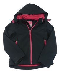 Černo-růžová softshellová bunda s kapucí C&A