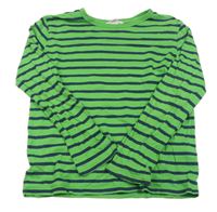 Zeleno-tmavomodré pruhované triko H&M