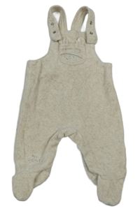 Smetanové sametové dupačky s kapsičkou 