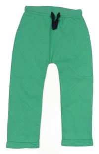 Zelené plátěné kalhoty s úpletovým pasem Pep&Co