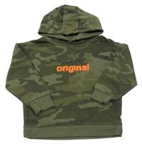 Khaki army mikina s nápisem a kapucí Primark