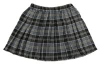 Šedo-černá kostkovaná skládaná sukně s všitými kraťasy 