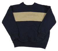 Tmavomodrá mikina s béžovým pruhem Primark