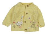 Žlutý propínací svetr se zvířátky Nutmeg