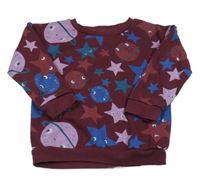 Vínová mikina s planetami a hvězdami Primark