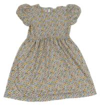 Světlemodro-žluté květované šaty Primark