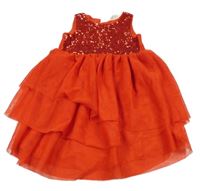 Červené tylové šaty s flitry H&M