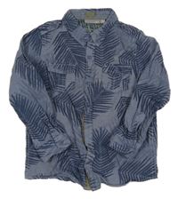 Tmavomodrá košile s listy 