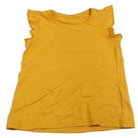 Hořčicové tričko s volánky Matalan