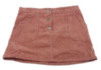 Růžová manšestrová sukně Denim Co.