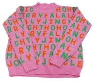 Růžový svetr s písmeny F&F