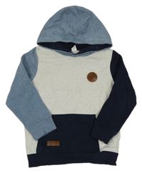 Světlešedo-světlemodro-tmavomodrá mikina s kapucí Topolino