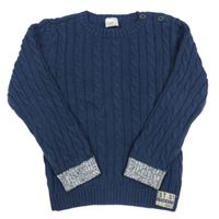 Tmavomodrý vzorovaný svetr F&F