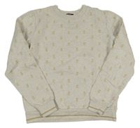 Béžová melírovaná mikina s ananasy Kiabi