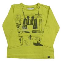 Limetkové triko s dalekohledem a brouky