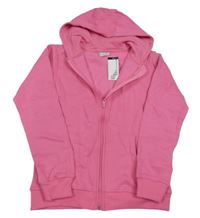 Nové - Růžová propínací mikina s kapucí