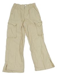 Smetanové cargo široké rifle Primark