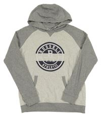 Světlešedo-šedá mikina s logem a kapucí Russell