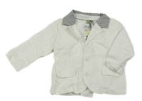 Bílo-šedé lněné sako Orchestra 