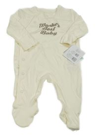 Nové - Smetanový overal s nápisem Primark