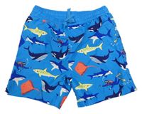 Modré plážové kraťasy s rybami Primark