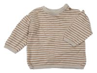 Béžovo-hnědý pruhovaný svetr H&M
