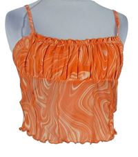 Dámský oranžový vzorovaný tylový crop top Asos