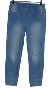 Dámské světlemodré džegíny s výšivkou Bodyflirt 