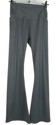 Dámské šedé sportovní zvonové kalhoty 