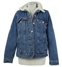 Nové - Dámská modrá riflová zateplená bunda s kožíškem Primark 