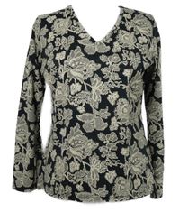 Dámské černo-béžové vzorované triko Rasberry 