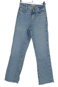 Dámské světlemodré široké roztřepené rifle Zara 