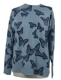Dámský světlemodrý svetr s motýlky Papaya 