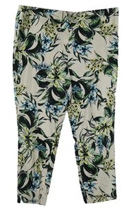 Dámské světlerůžové květované crop kalhoty Debenhams 