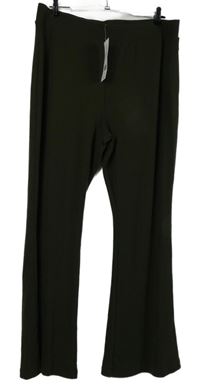 Nové - Dámské khaki žebrované teplákové palazzo kalhoty F&F